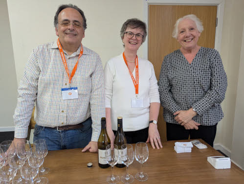 Two of our volunteers with trustee Chris Stephens